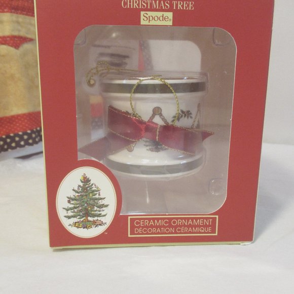 NIB Spode Christmas Tree Ceramic Drum Ornament Holiday Decoration - Picture 2 of 3